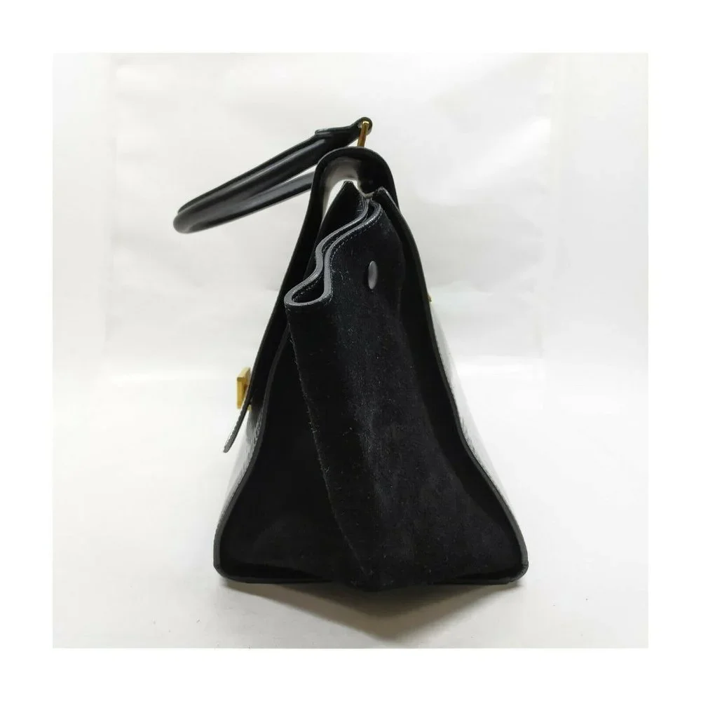 AUTHENTIC CELINE Hand Bag Black Enamel - Picture 3 of 11